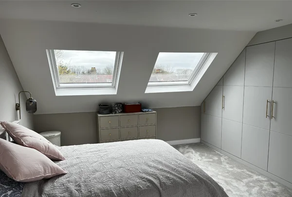 Loft converted into a bedroom