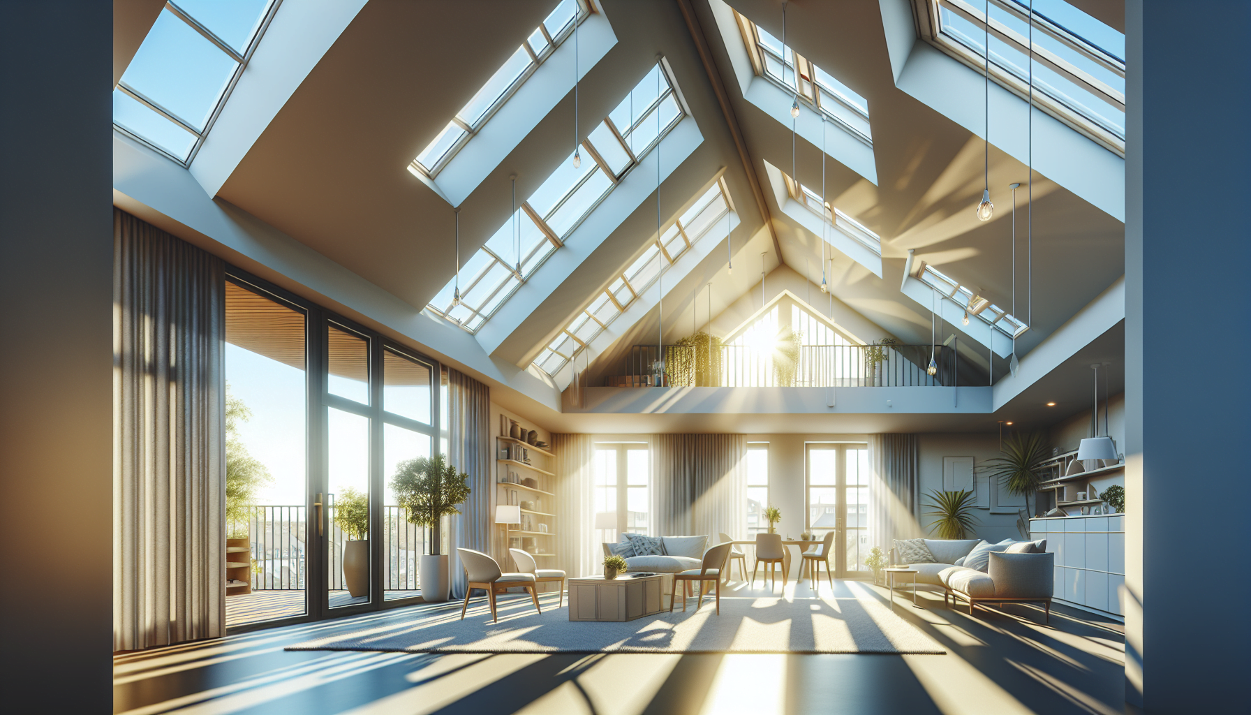 Illustration of natural light and ventilation in a loft conversion
