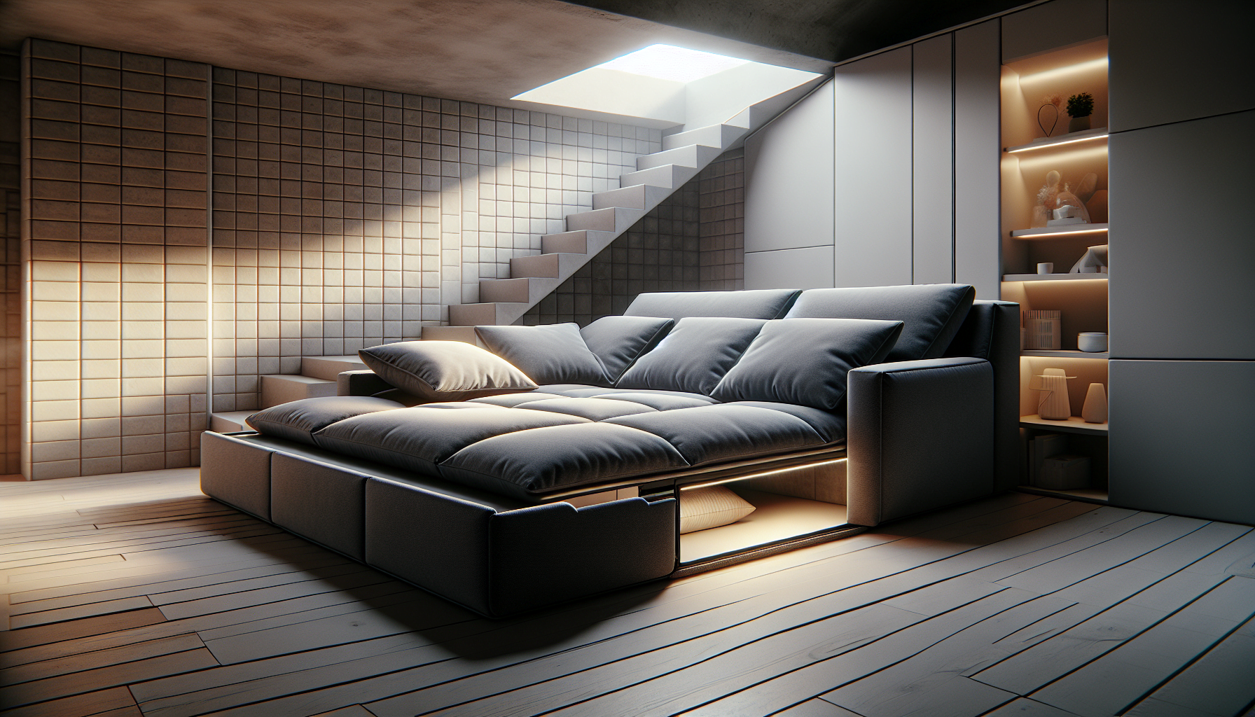 Multi-functional sofa bed for loft space