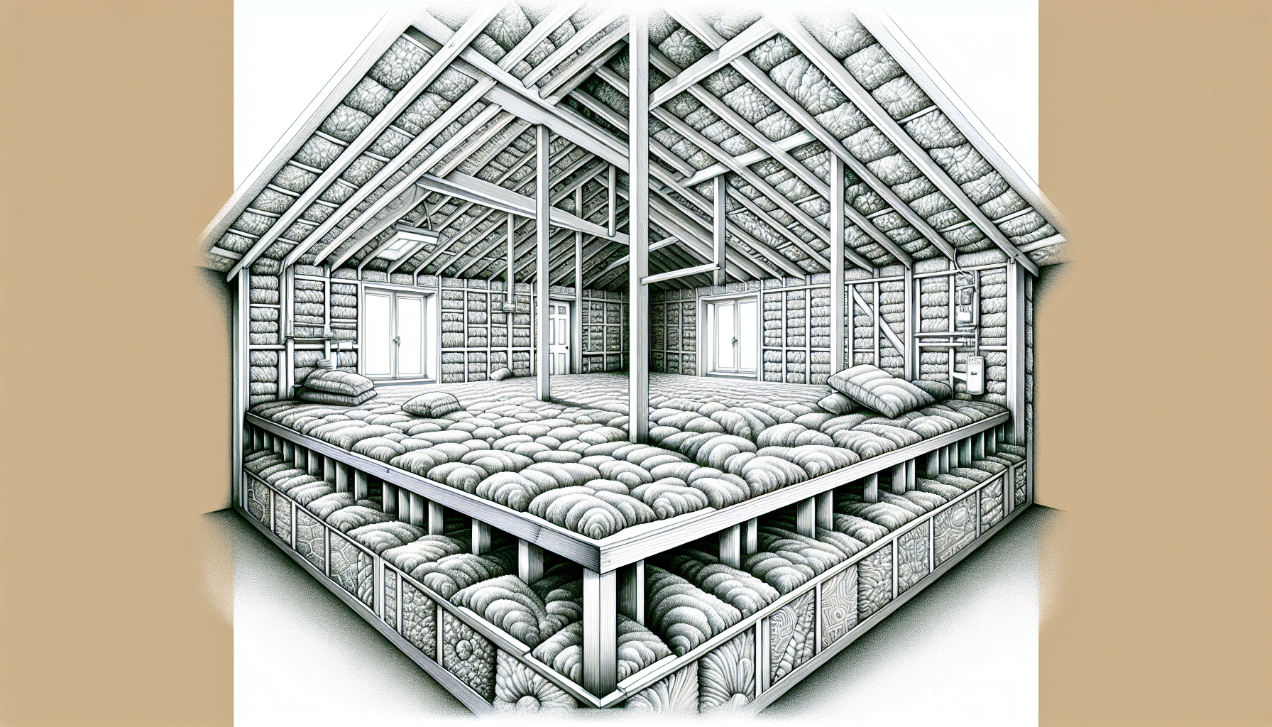 Illustration of a loft space with insulation